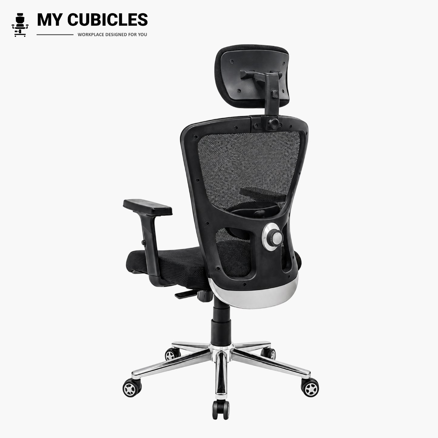 Jazz High Back Ergonomic Office Chair with Scorpio Base - Back Side View