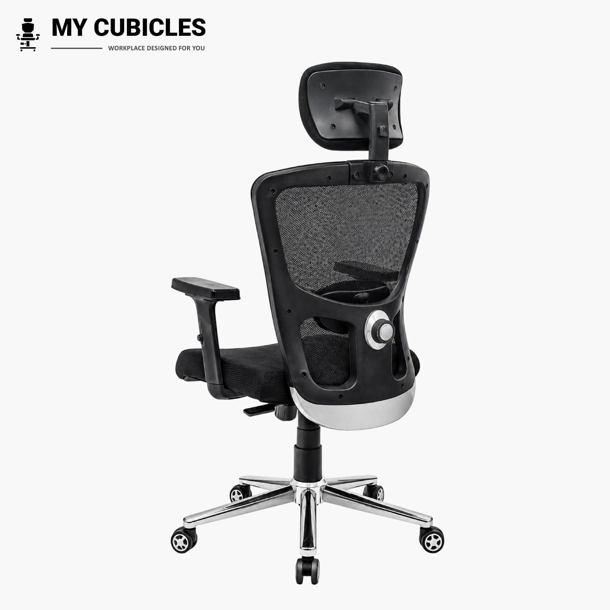 Jazz High Back Ergonomic Office Chair with Scorpio Base - Back Side View