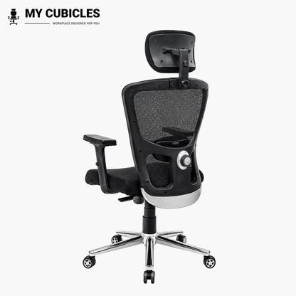 Jazz High Back Ergonomic Office Chair with Scorpio Base - Back Side View