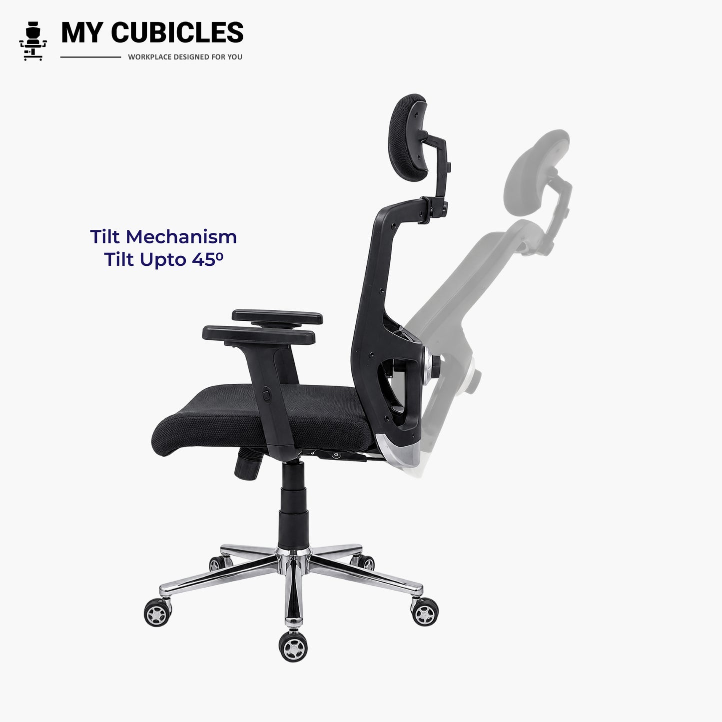 Jazz High Back Ergonomic Office Chair with Scorpio Base - Tilt Mechanism View