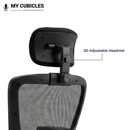 Jazz High Back Ergonomic Office Chair with Spider Base - Adjustable Headrest View