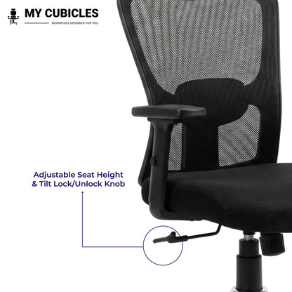 Jazz High Back Ergonomic Office Chair with Spider Base - Adjustable Seat Height View