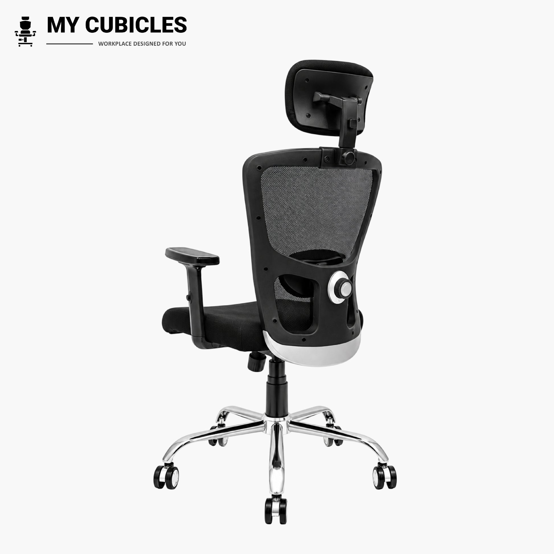 Jazz High Back Ergonomic Office Chair with Spider Base - Back Side View