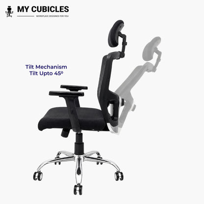 Jazz High Back Ergonomic Office Chair with Spider Base - Tilt Mechanism View