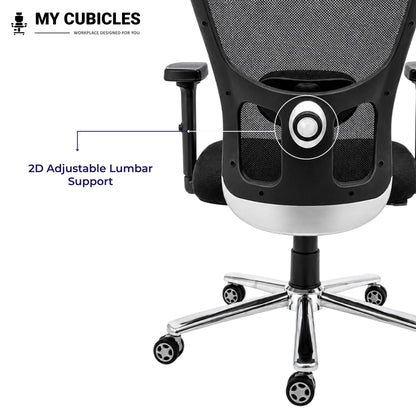 Jazz Low Back Office & Study Chair with Scorpio Base - Lumbar Support View
