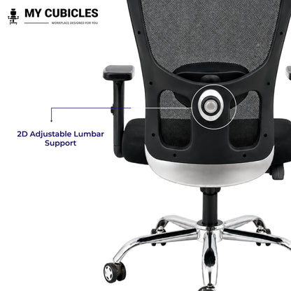 Jazz low back office and study chair - adjustable lumbar support view