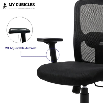 Jazz low back office and study chair - adjustable armrest view