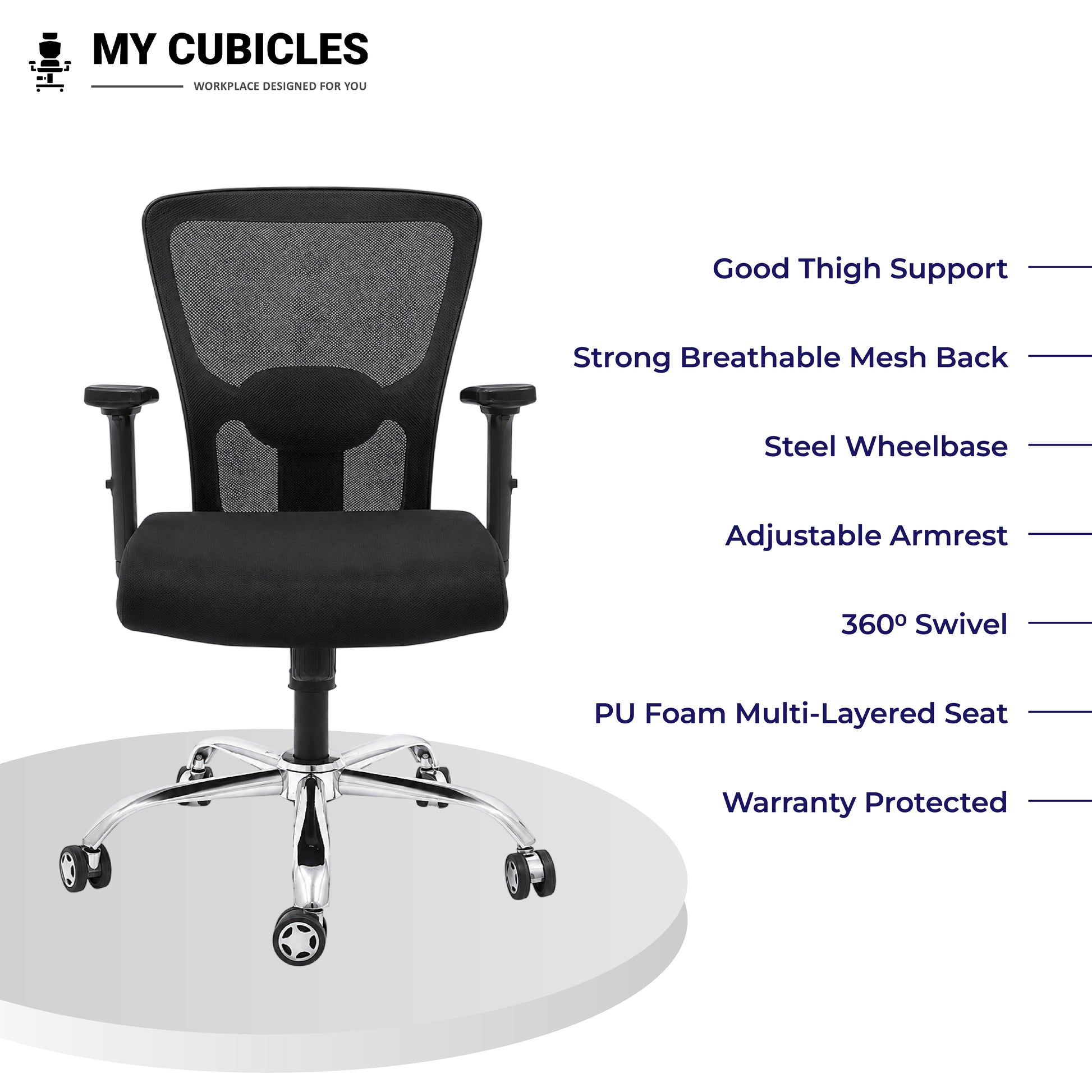 Jazz low back office and study chair - all features