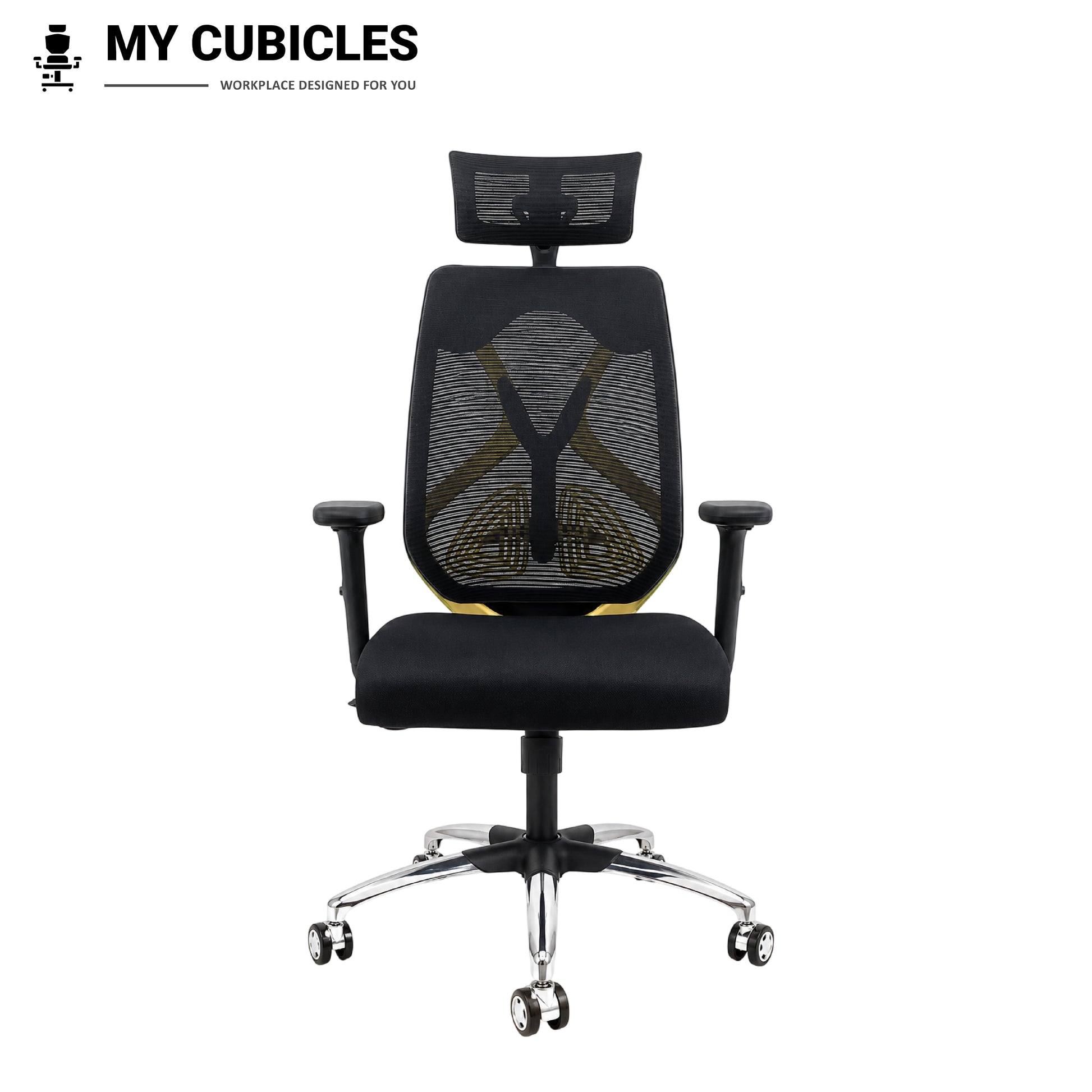 Lunar Black Office Computer Chair for Home - Front View