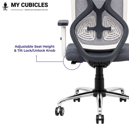 Lunar Grey Office Computer Chair for Home - Adjustable Seat Height View