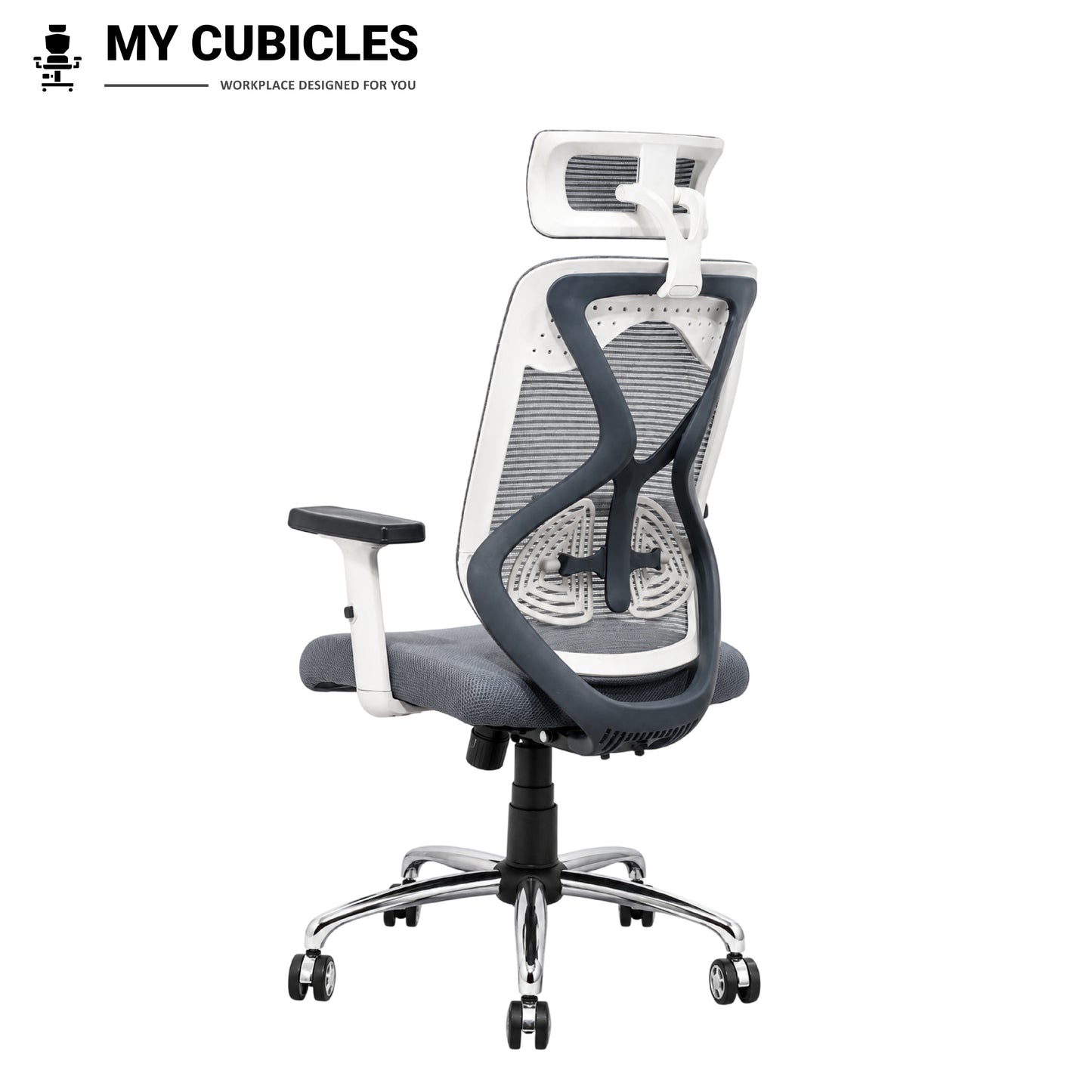 Lunar Grey Office Computer Chair for Home - Back Side View