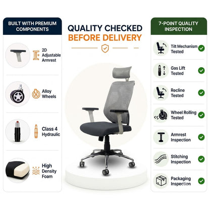 Lunar Fusion Mesh Headrest Executive Office Chair & Home Office Chair Quality Checked Image