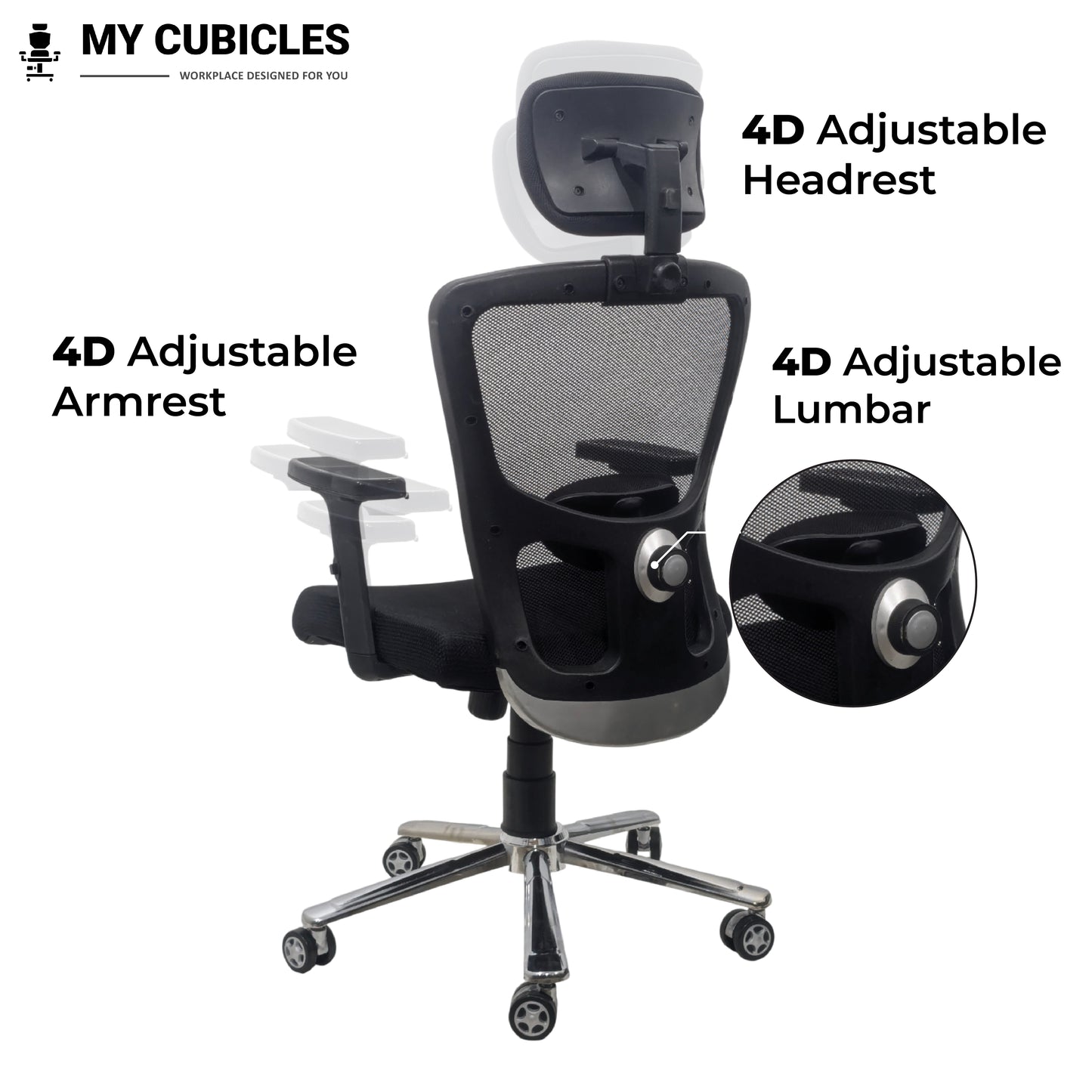 Majesty Black Headrest Office Ergonomic Chair with Scorpio Base