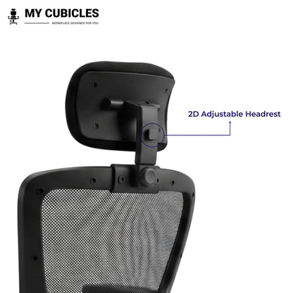 Black Jazz High Back Ergonomic Executive Office Chair Feature 2D Adjustable Headrest