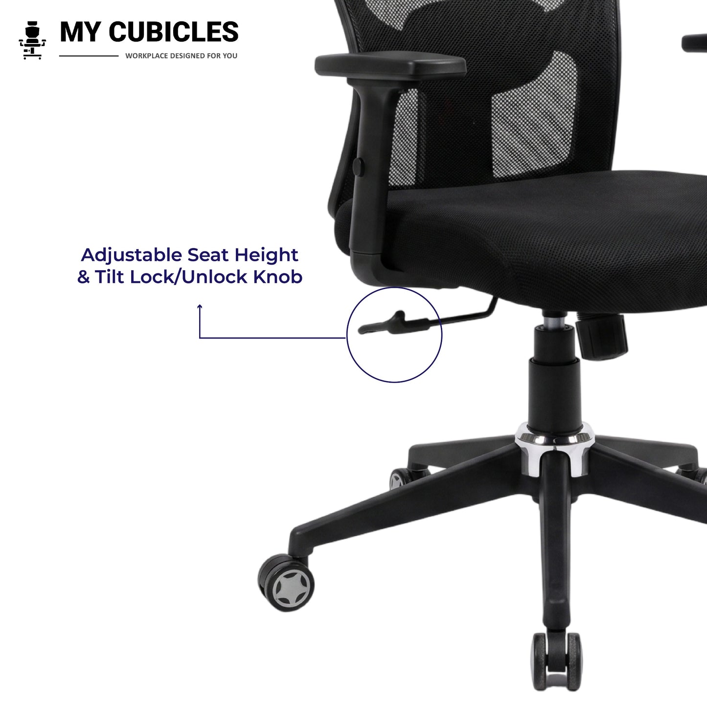 Black Jazz High Back Ergonomic Executive Office Chair Lock Feature View