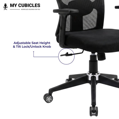 Black Jazz High Back Ergonomic Executive Office Chair Lock Feature View