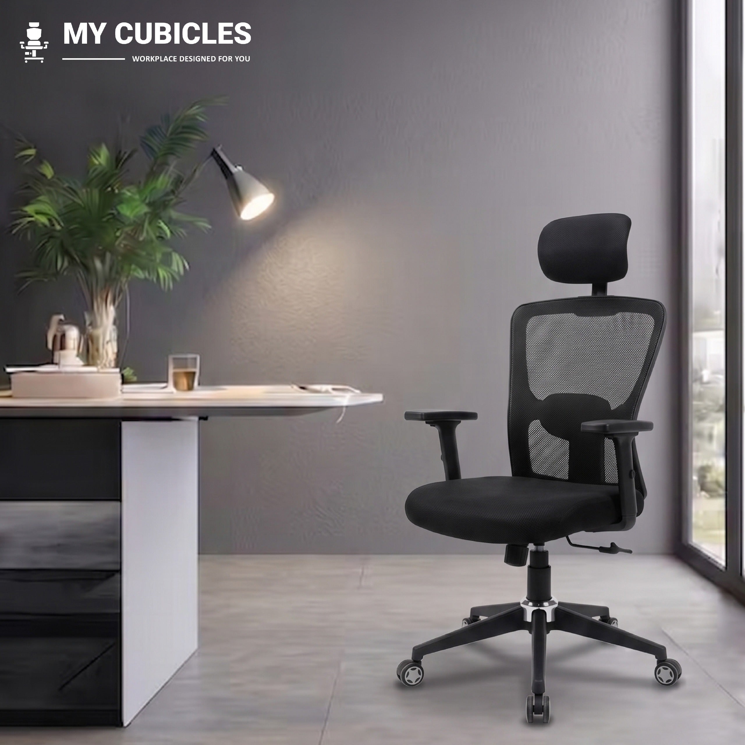 Majesty Black Jazz High Back Ergonomic Executive Office Chair | Nylon Base