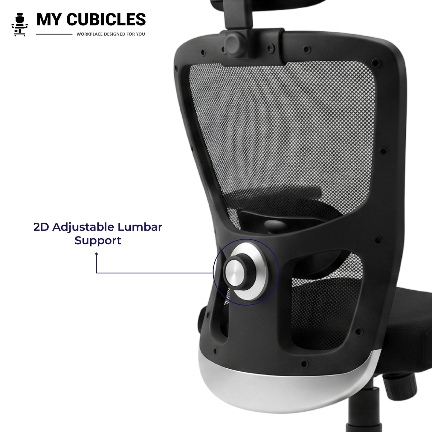 Black Jazz High Back Ergonomic Executive Office Chair Feature 2D Adjustable Lumbar Support