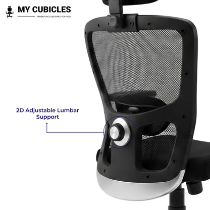 Black Jazz High Back Ergonomic Executive Office Chair Feature 2D Adjustable Lumbar Support
