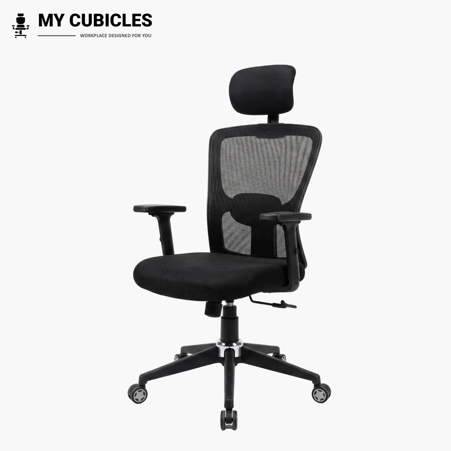 Black Jazz High Back Ergonomic Executive Office Chair Side-Front View