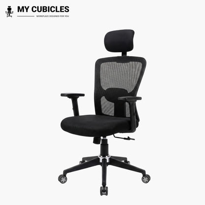Black Jazz High Back Ergonomic Executive Office Chair Side-Front View
