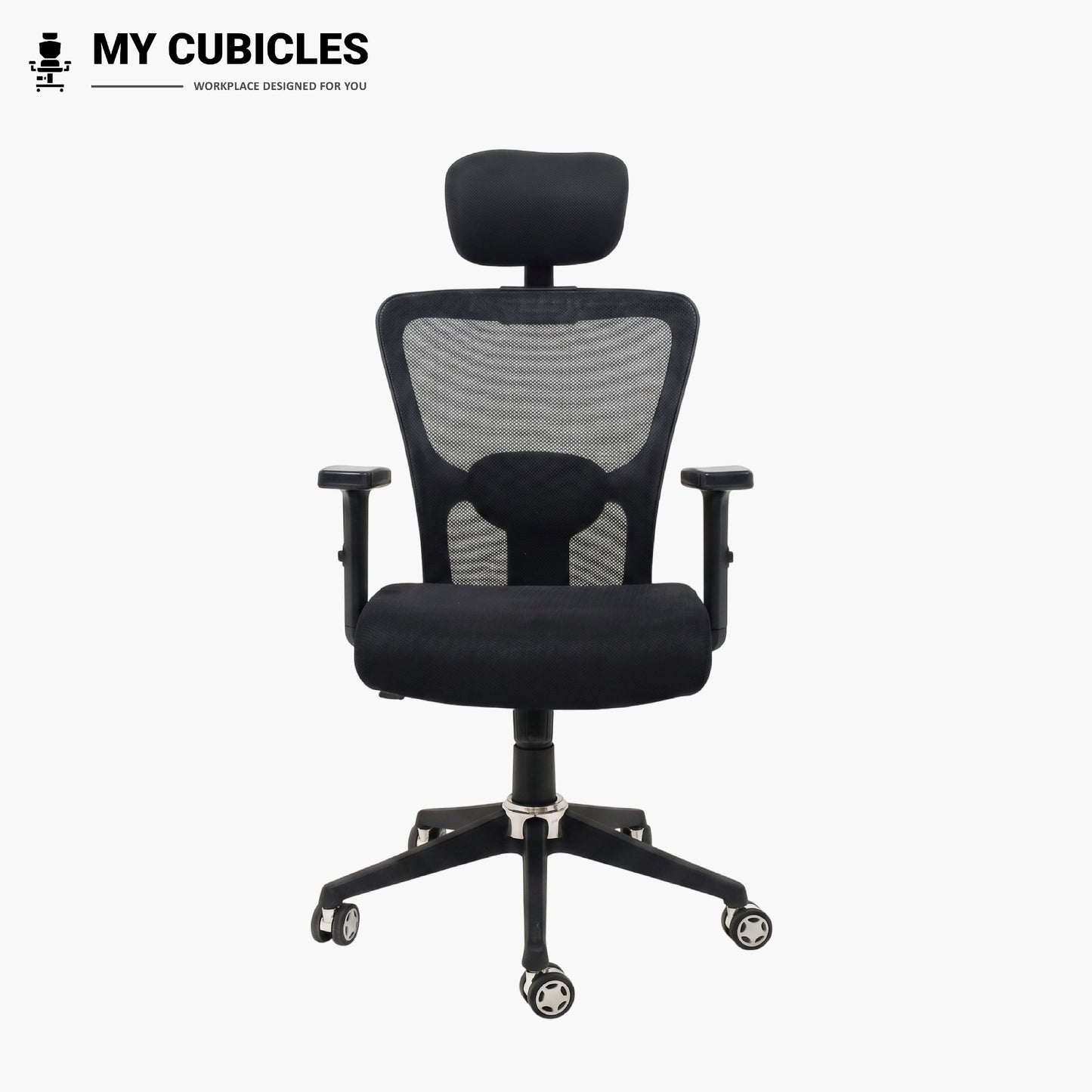 Black Jazz High Back Ergonomic Executive Office Chair Front View