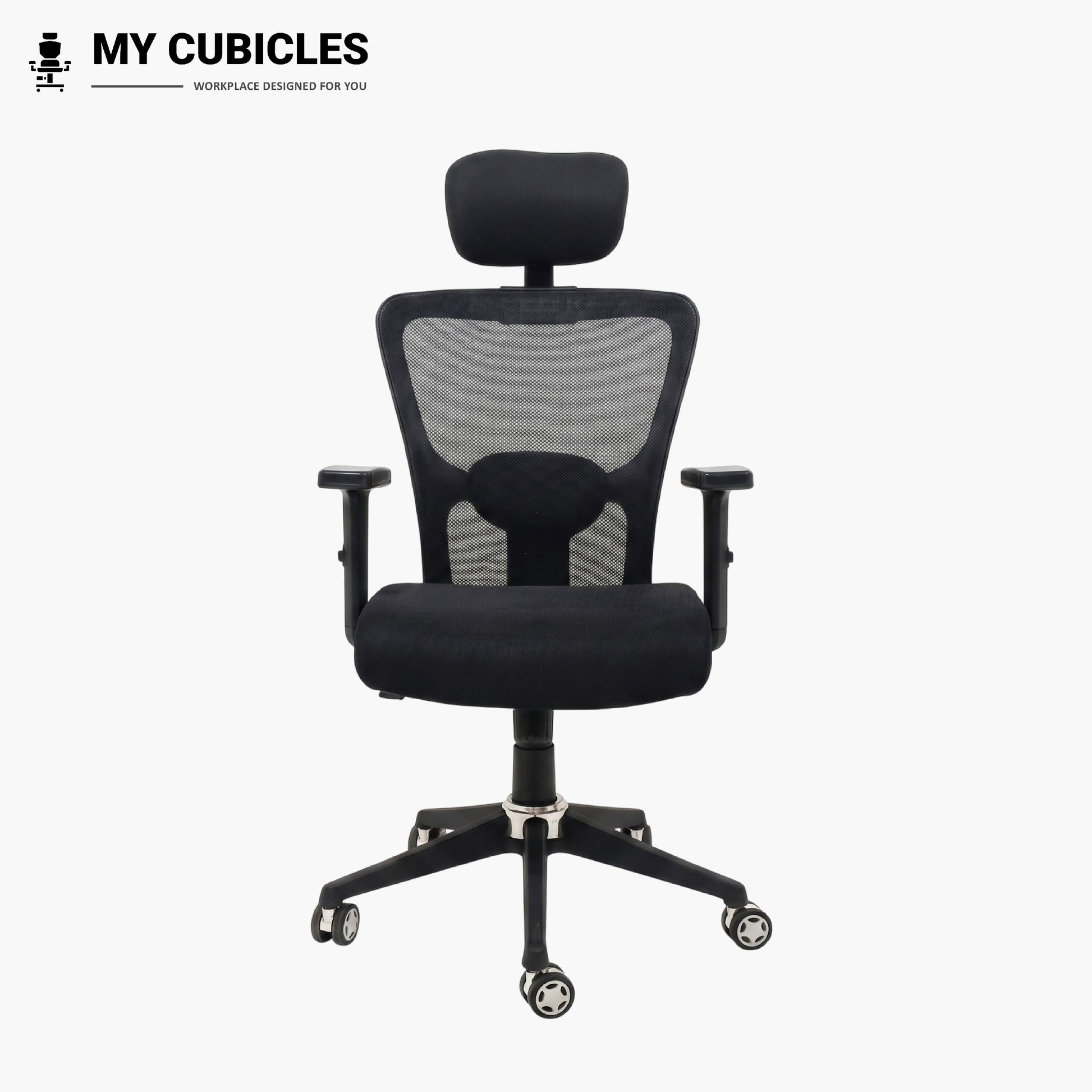 Black Jazz High Back Ergonomic Executive Office Chair Front View