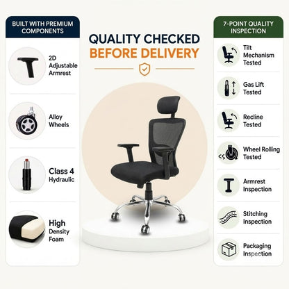 Majesty Black Jazz High Back Ergonomic Executive Office Chair  Spider Base Quality Cheked Image