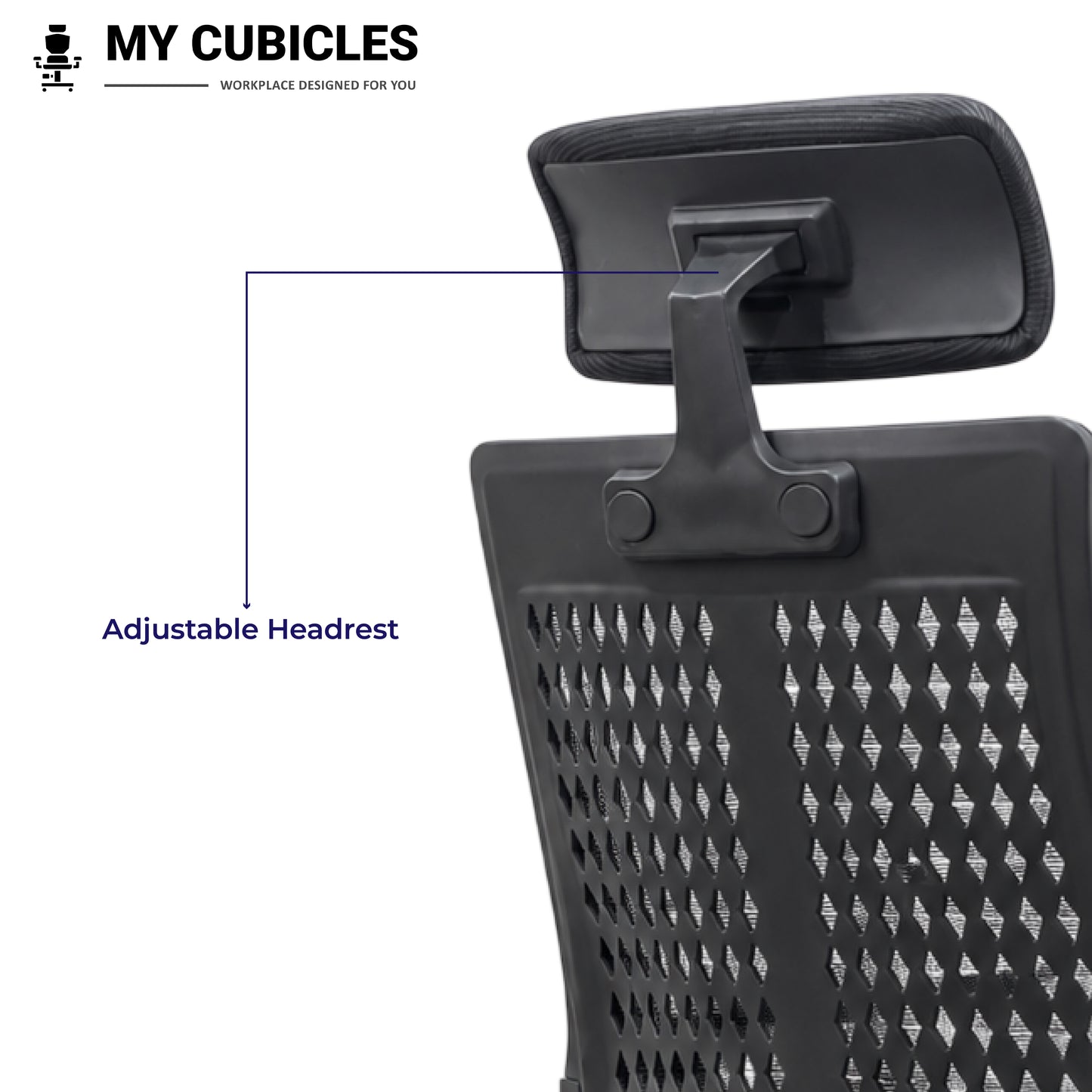 Nova Black High Back Office Chair - Adjustable Headrest View