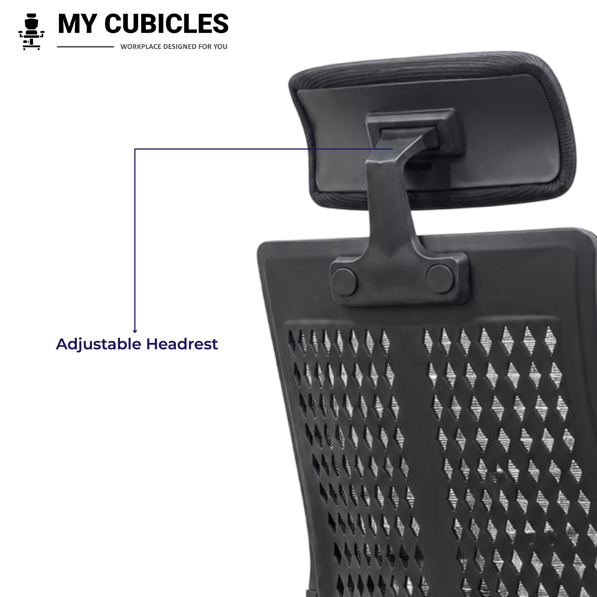 Nova Black High Back Office Chair - Adjustable Headrest View