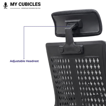Nova Black High Back Office Chair - Adjustable Headrest View