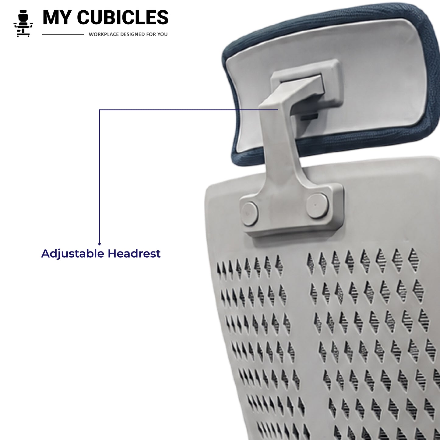 Nova Grey High Back Office Chair - Adjustable Headrest View