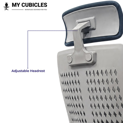 Nova Grey High Back Office Chair - Adjustable Headrest View