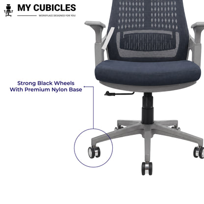 Nova Grey High Back Office Chair - Alloy Wheels View