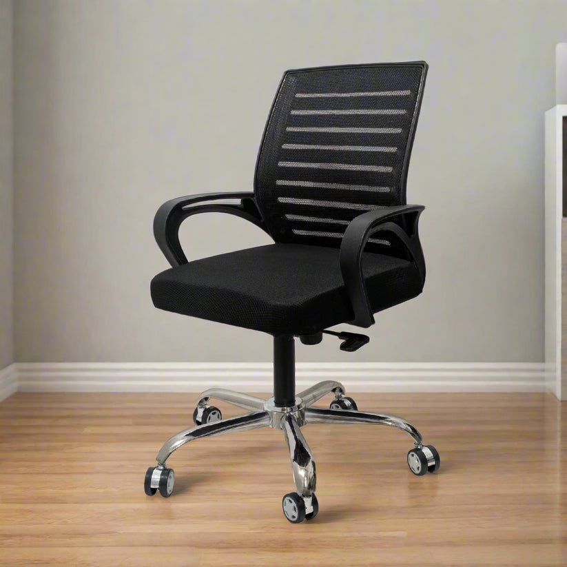 Polar Black Flow Mesh Comfortable Office Chai - main view by My Cubicles