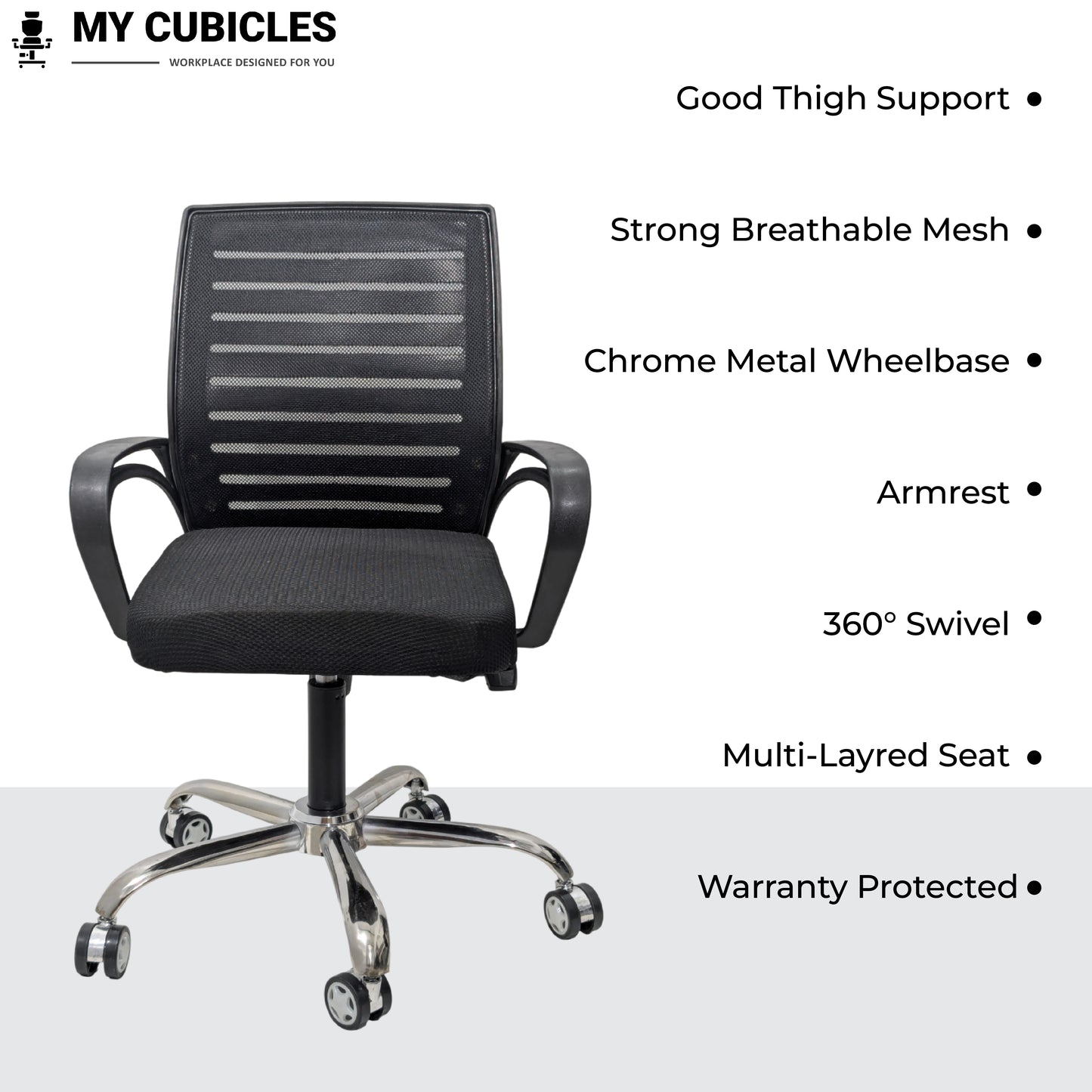 Polar Black Flow Mesh Comfort Chair