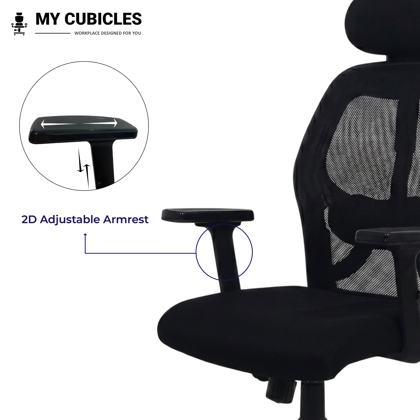 Titan Throne Matrix High Back Mesh Ergonomic Office Chair with Spider Base - Adjustable Armrest View