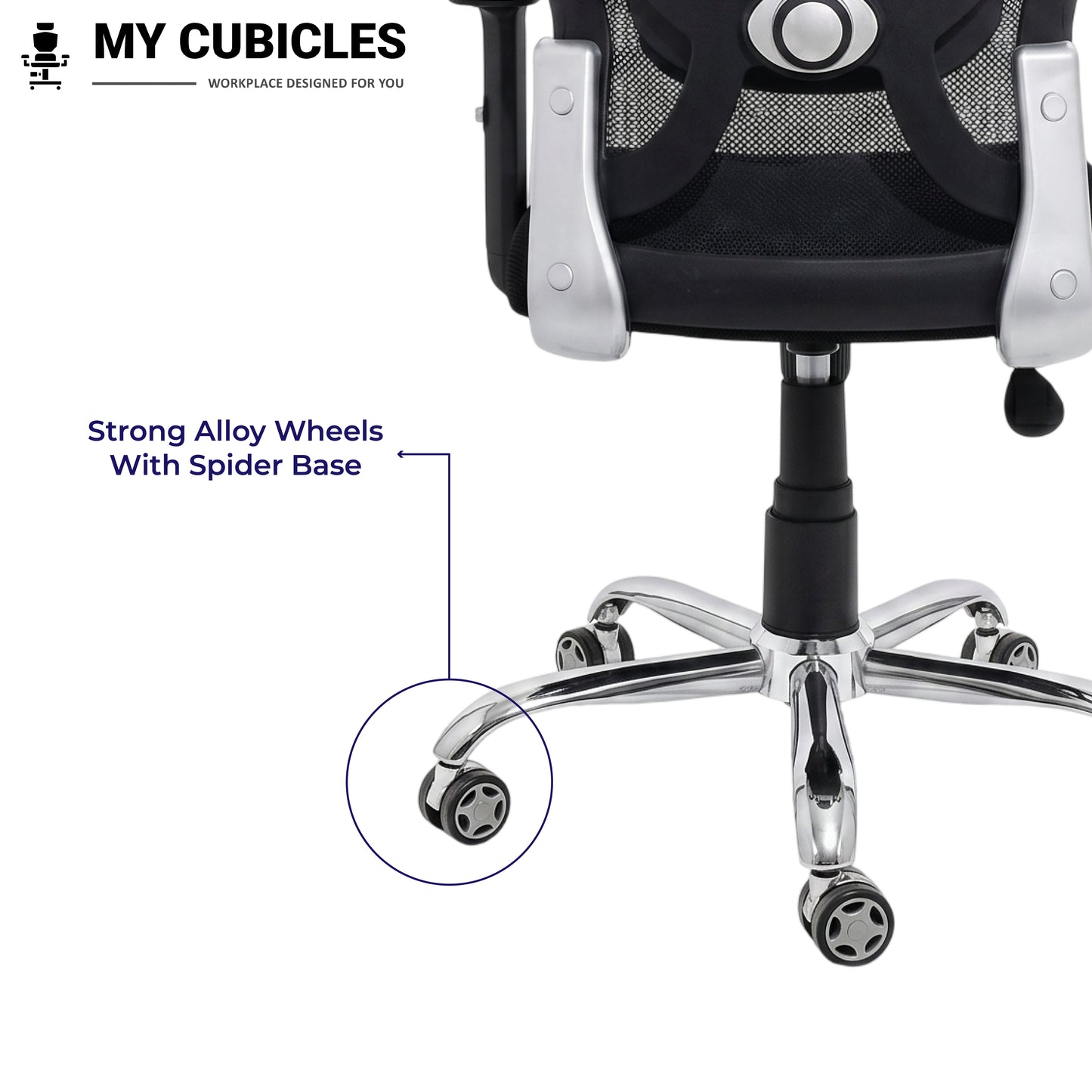 Titan Throne Matrix High Back Mesh Ergonomic Office Chair with Spider Base - Alloy Wheels View