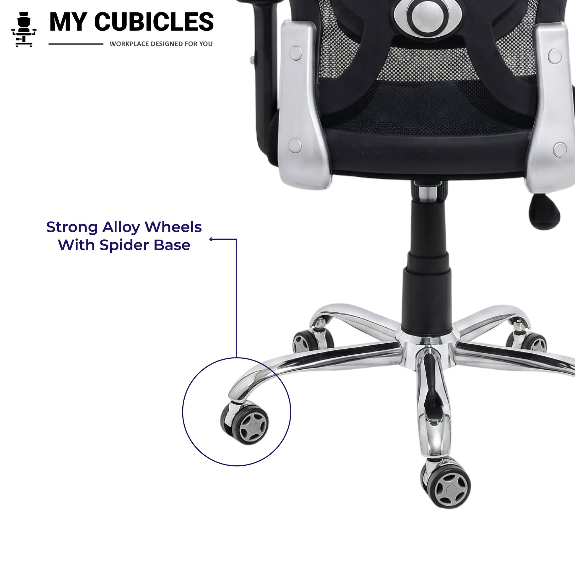 Titan Throne Matrix High Back Mesh Ergonomic Office Chair with Spider Base - Alloy Wheels View