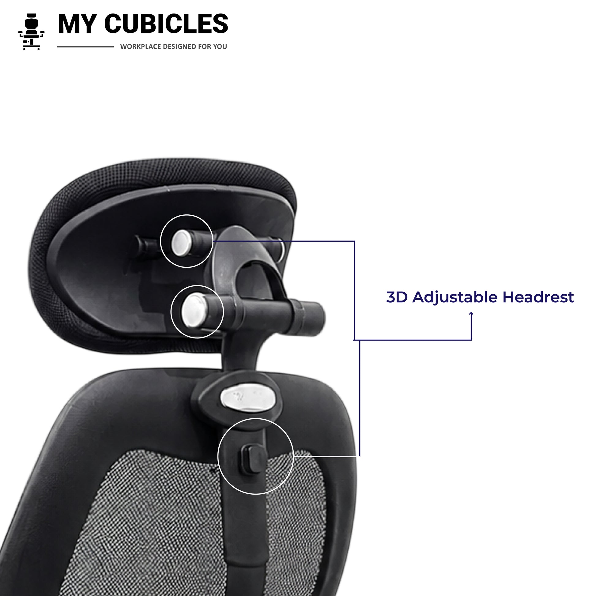 Titan Throne Matrix High Back Office Chair - 3D Adjustable Headrest View