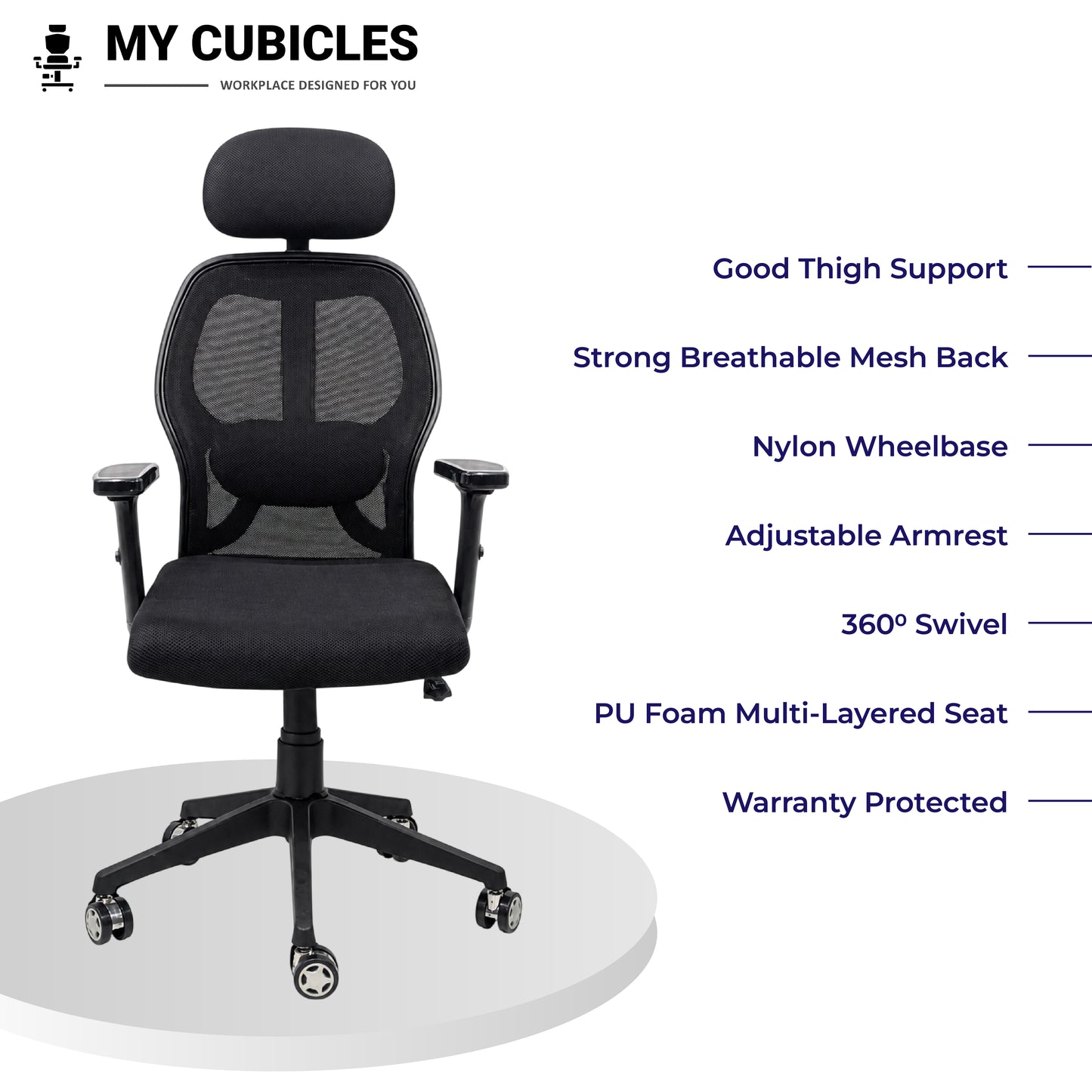 Titan Throne Matrix High Back Office Chair - All Features View