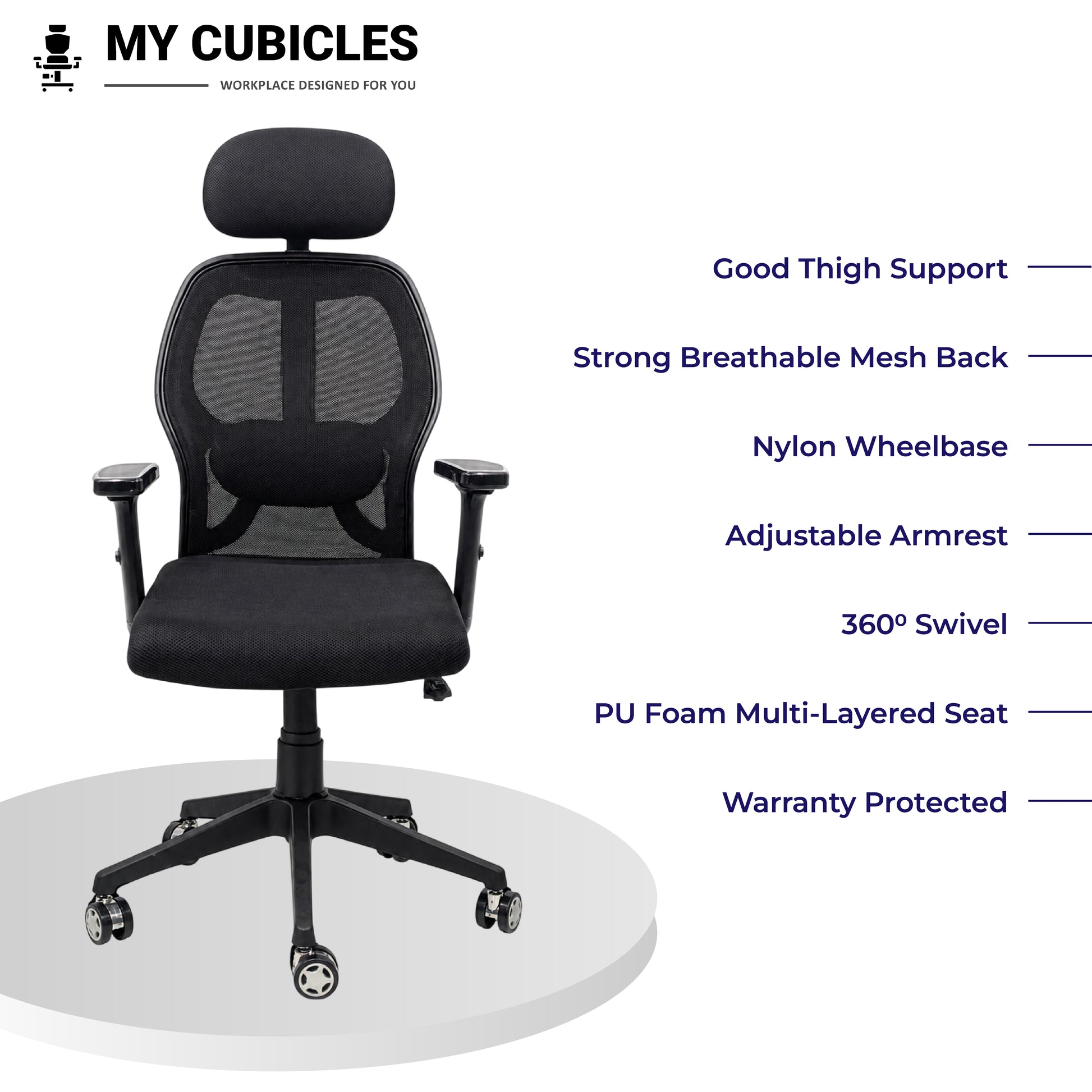Titan Throne Matrix High Back Office Chair - All Features View