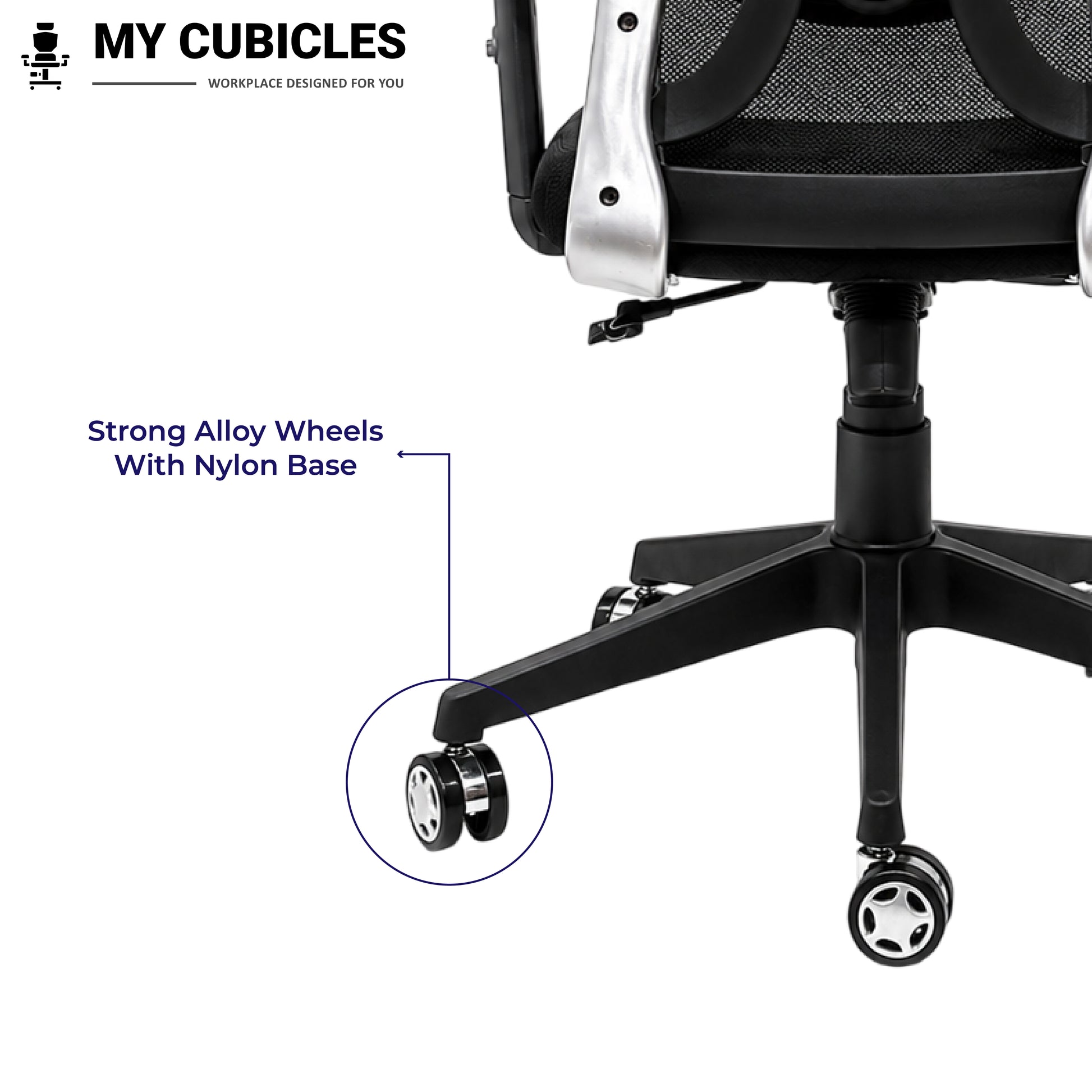 Titan Throne Matrix High Back Office Chair - Allow Wheels with Nylon Base View