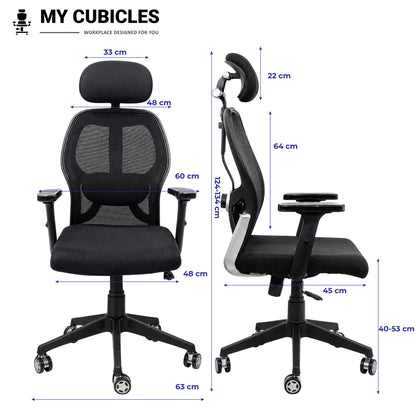 Titan Throne Matrix High Back Office Chair - Dimension View
