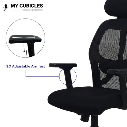 Titan Throne Matrix High Back Office Chair with Scorpio Base - Adjustable Armrest View