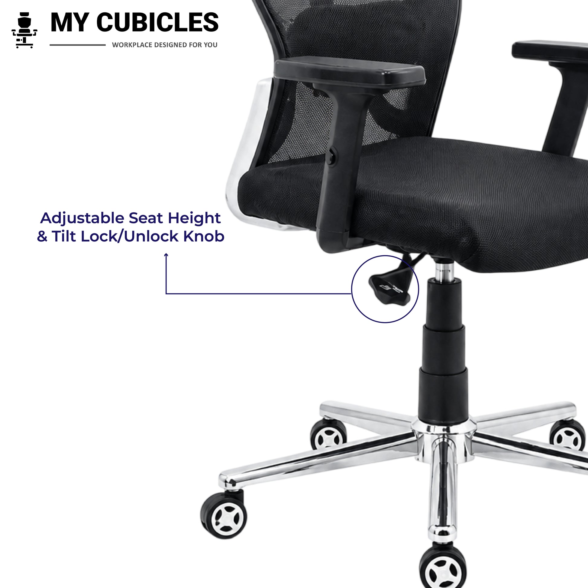 Titan Throne Matrix High Back Office Chair with Scorpio Base - Seat Height View