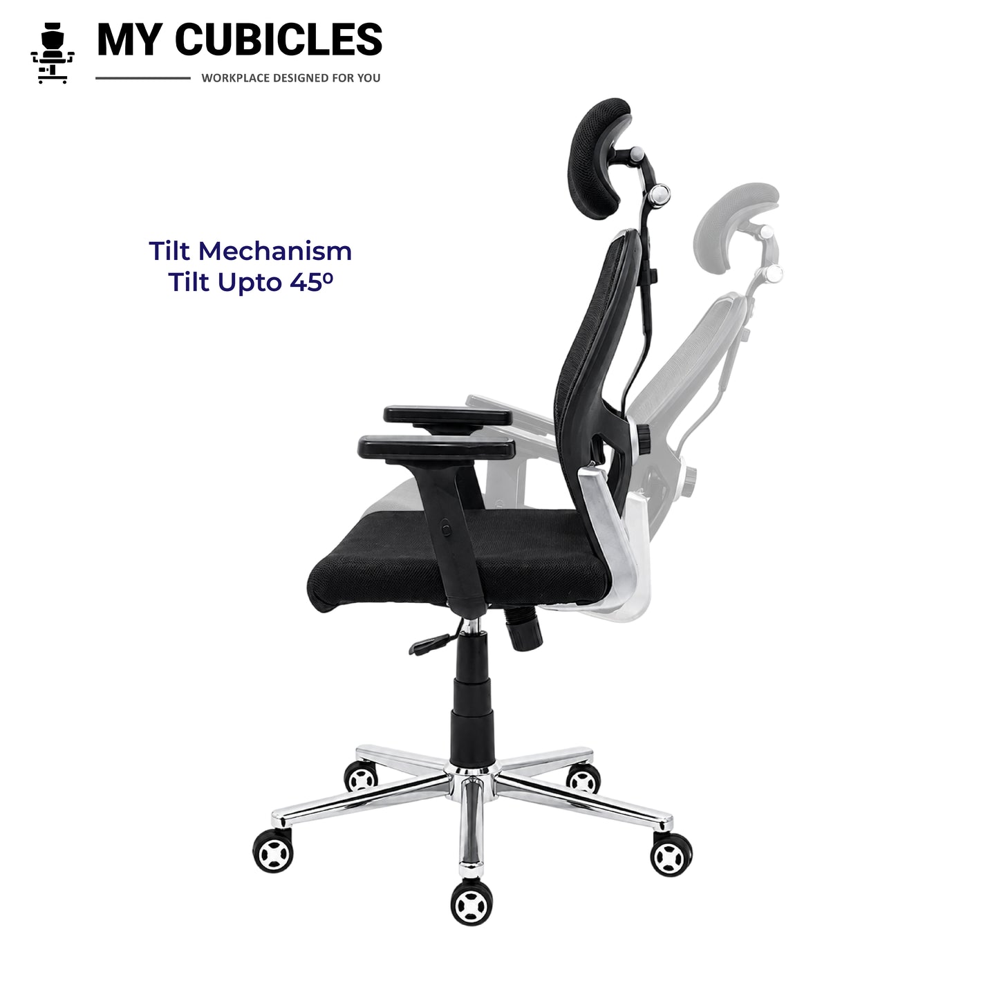 Titan Throne Matrix High Back Office Chair with Scorpio Base - Tilt Mechanism View