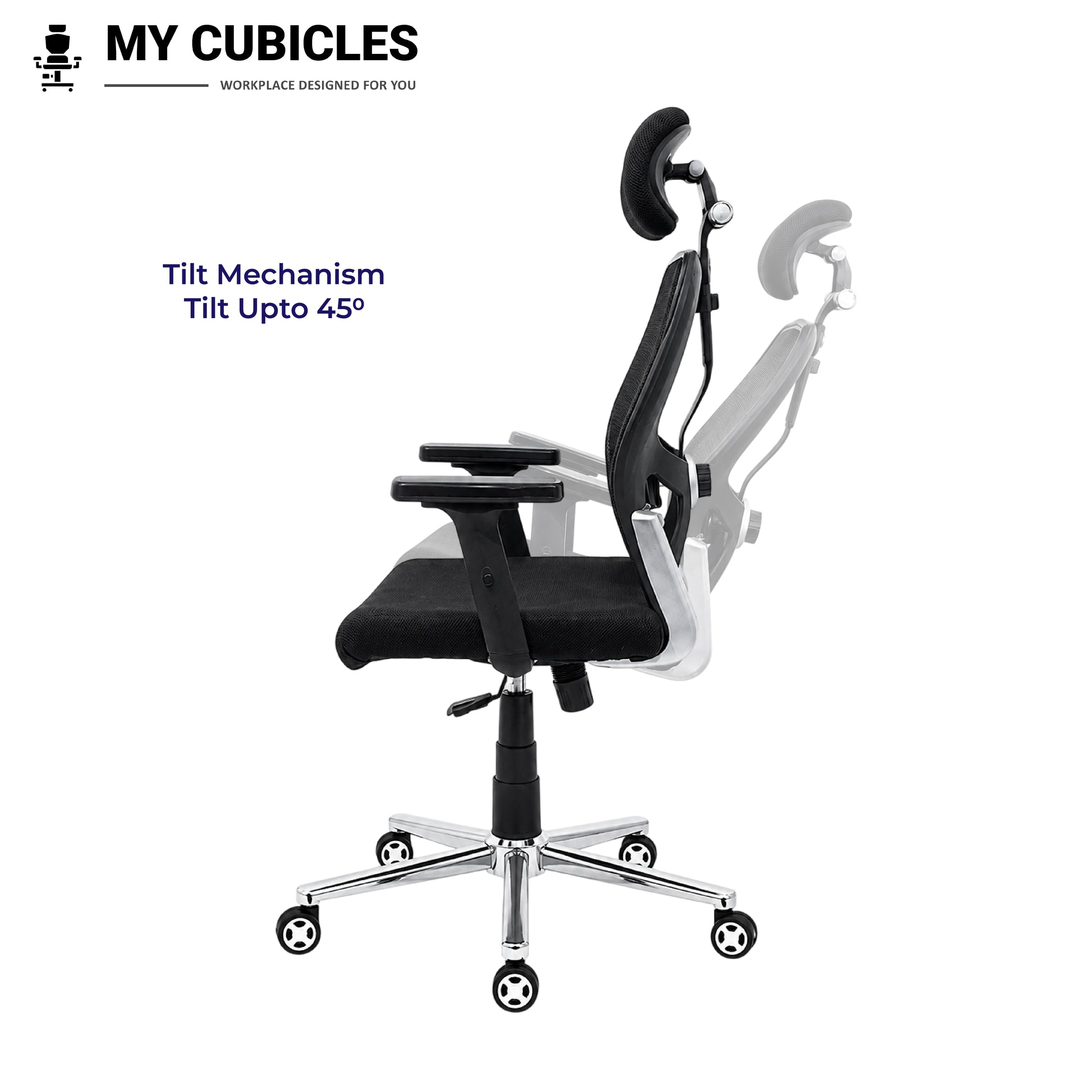 Titan Throne Matrix High Back Office Chair with Scorpio Base - Tilt Mechanism View