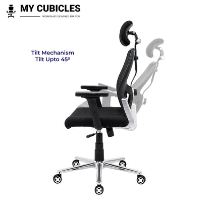 Titan Throne Matrix High Back Office Chair with Scorpio Base - Tilt Mechanism View