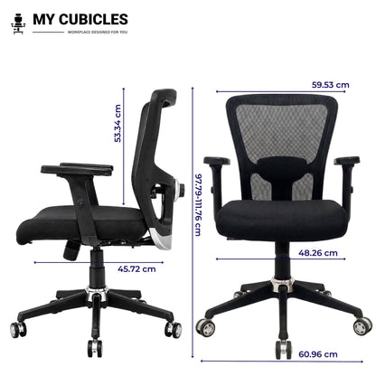 AeroFlex Black Mesh Low Back Office Chair | Nylon Base